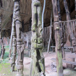 The exterior wood totems created by Rabiu Abesu, Kasali Akangbe and Buraimoh Gbadamosi (late) had been eaten by termites.